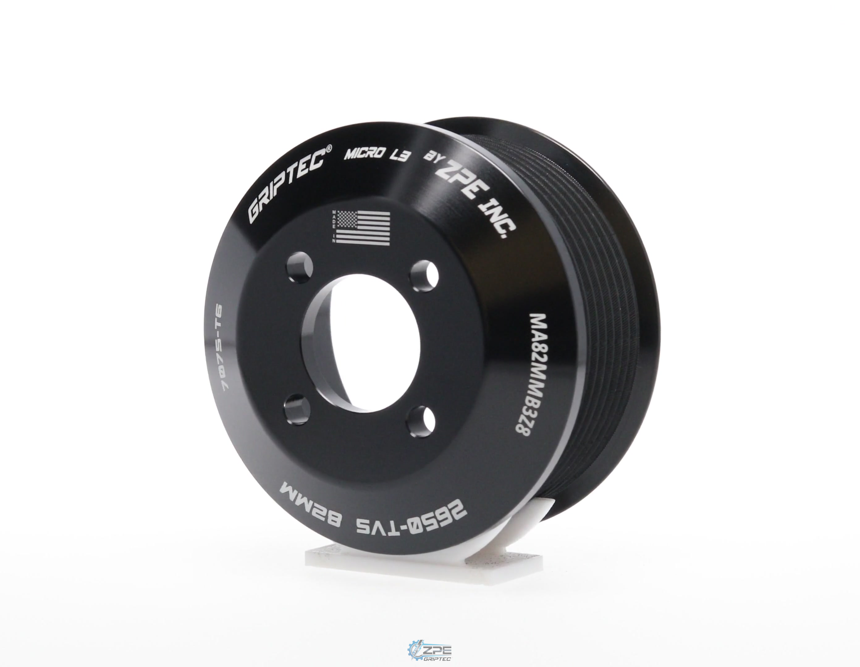 82mm 8 Rib ZPE GripTec® 2pc Magnuson LSA/LT4 2650 TVS L3 Black Pulley Only